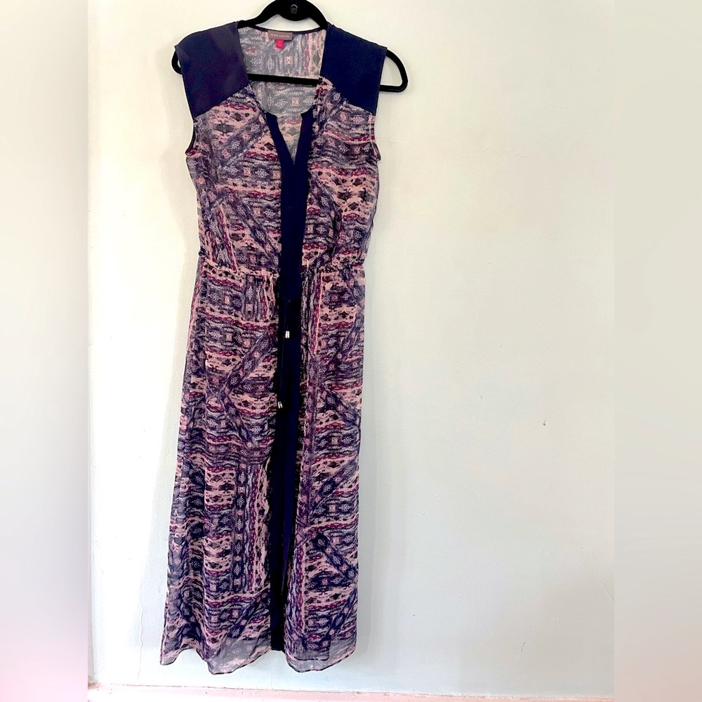 Vince Camuto Navy and Pink Maxi Sundress
